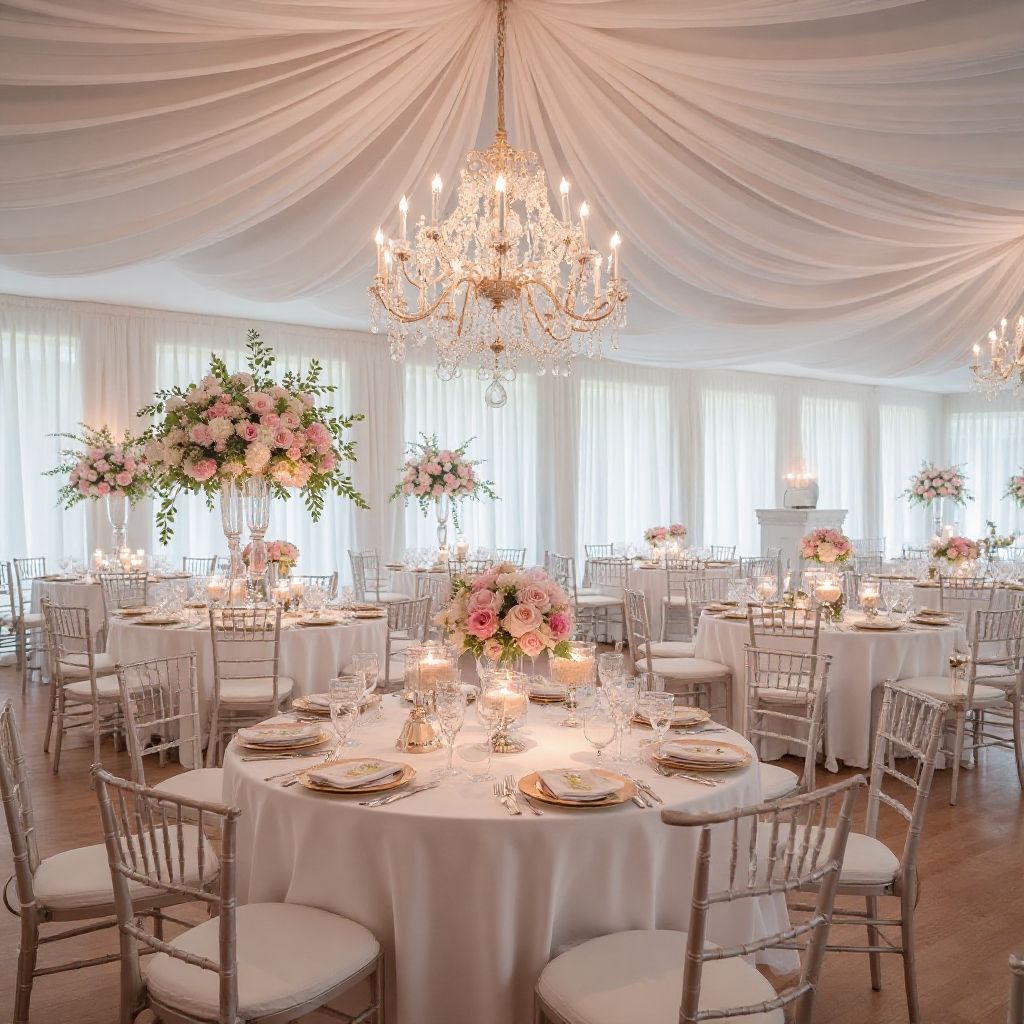Elegant wedding reception setup