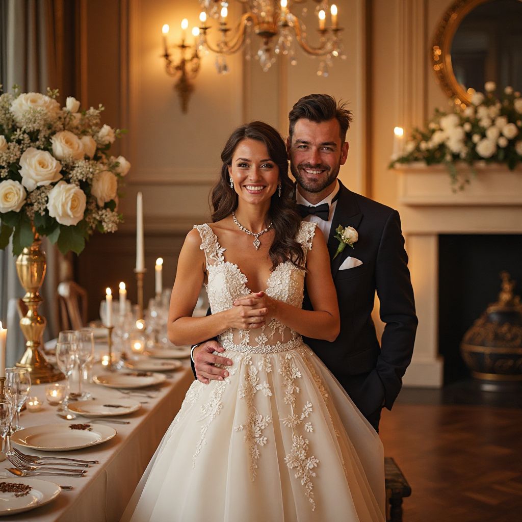 Elegant wedding reception celebration